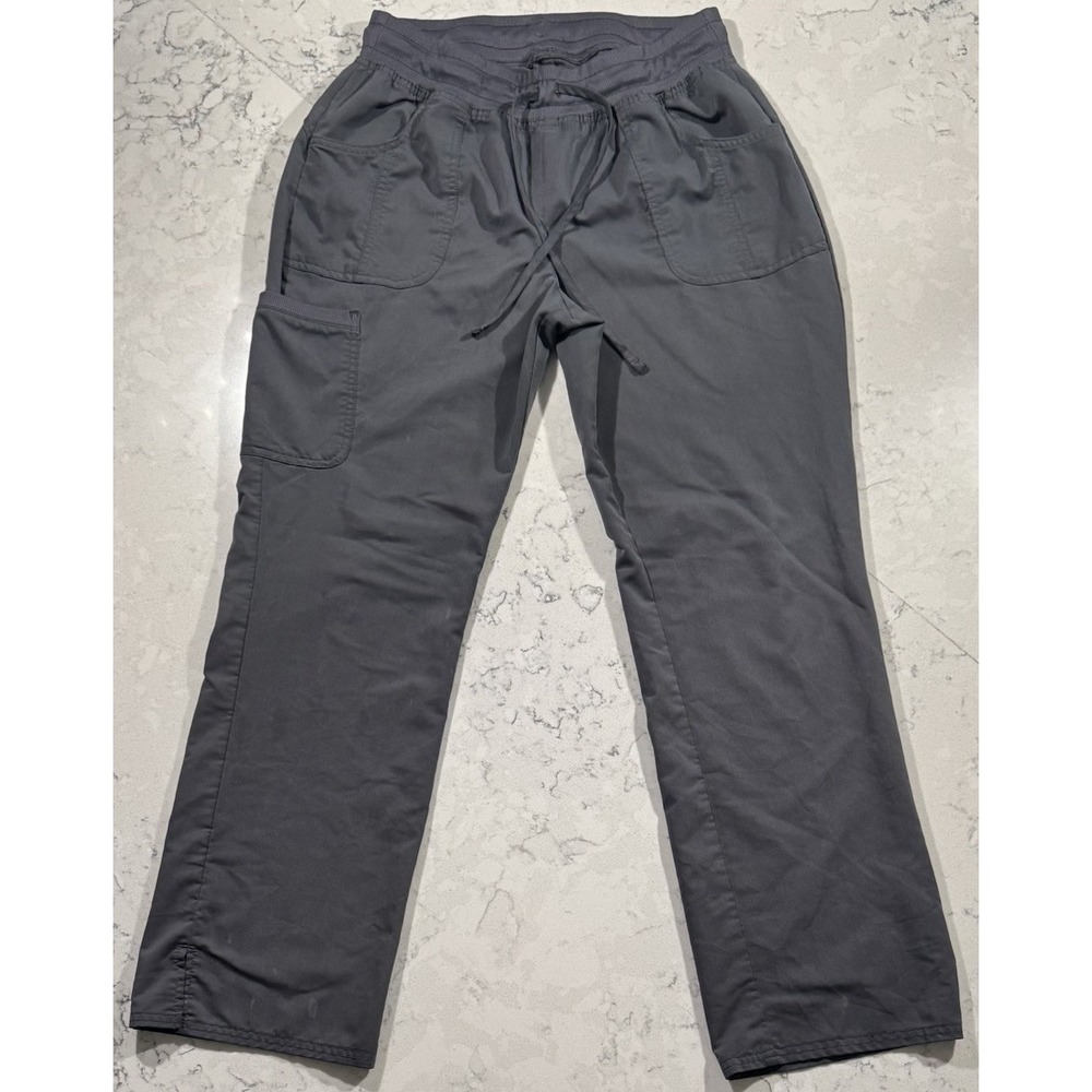 Scrubstar Premium Cargo Scrub Pants Womens Medium Gray Drawstring SSL07018B